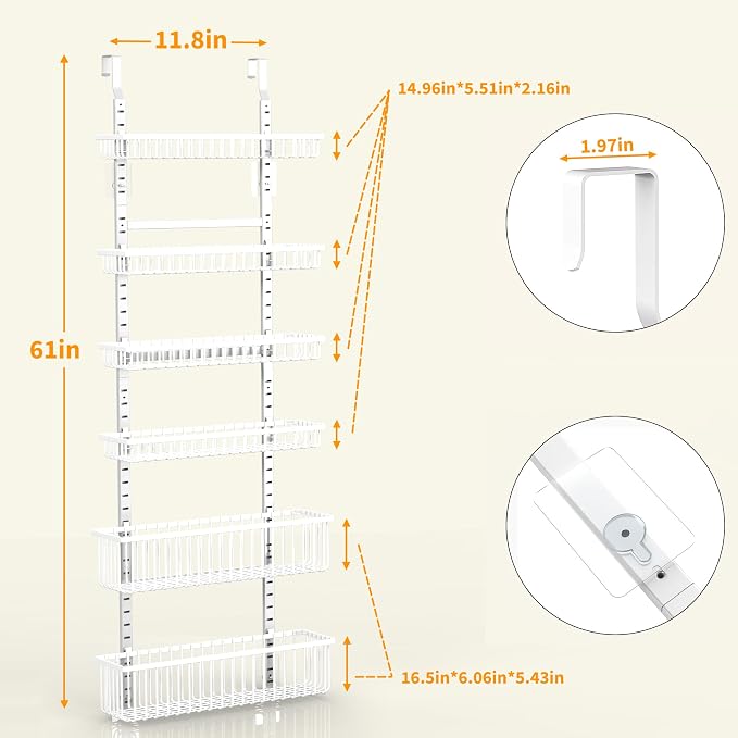 Moforoco 6-Tier Over The Door Pantry Organizer, Pantry Organization and Storage - Image 3
