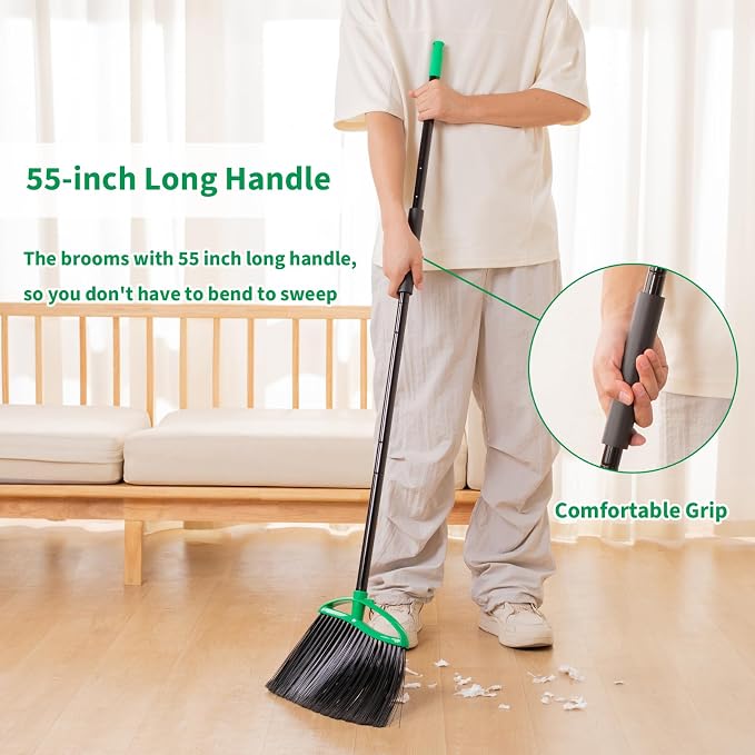 2 Pack Angle Broom, Household Commercial Floor Cleaning, - Image 2
