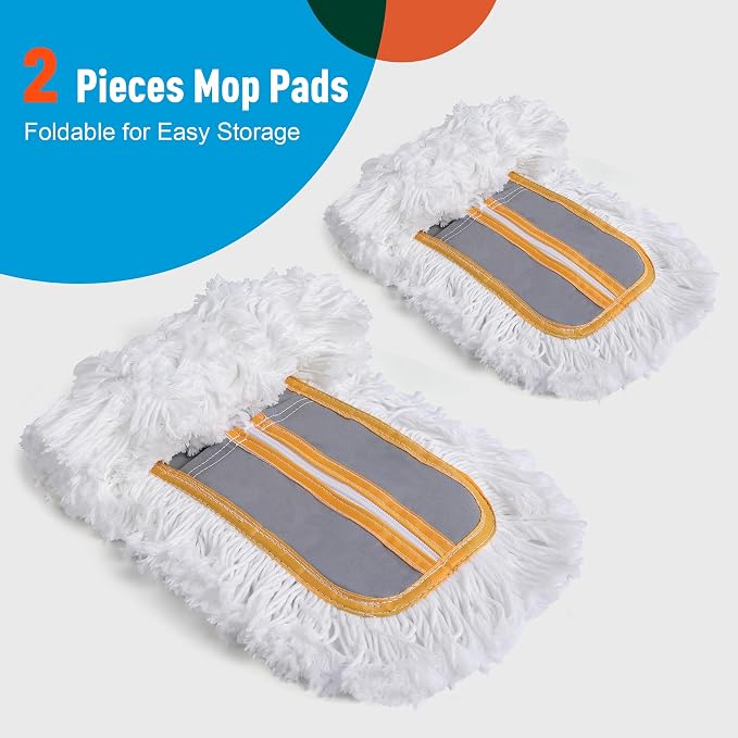 24" Commercial Dust Mop for Floor Cleaning, Heavy Duty Sweeper Broom - Image 7