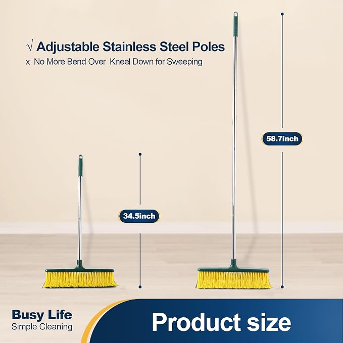 Yocada Heavy Duty Outdoor Broom Commercial Broom Garden Leaf Rake - Image 3