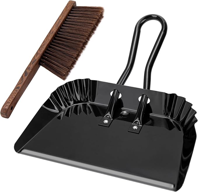 17In Extra Large Dust pan and Brush Set, Commercial Heavy-Duty Dust Pans and by Hanber