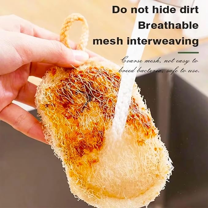 8 Pcs Natural Loofah Dishwashing Sponge Loofah Dish Towel Sponges - Image 6