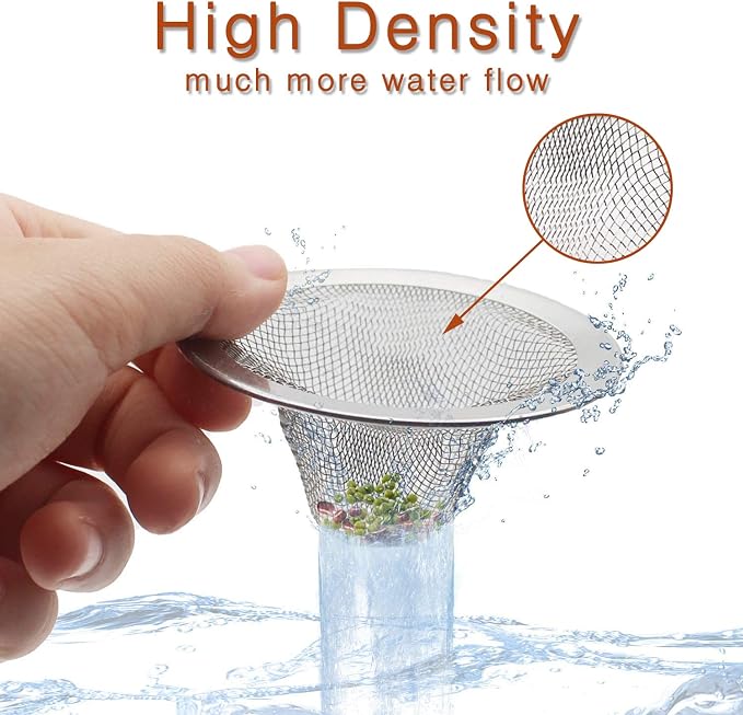 50pcs Heavy Duty Stainless Steel Slop Basket Filter Trap, 2.75" Top / 1" Mesh - Image 7