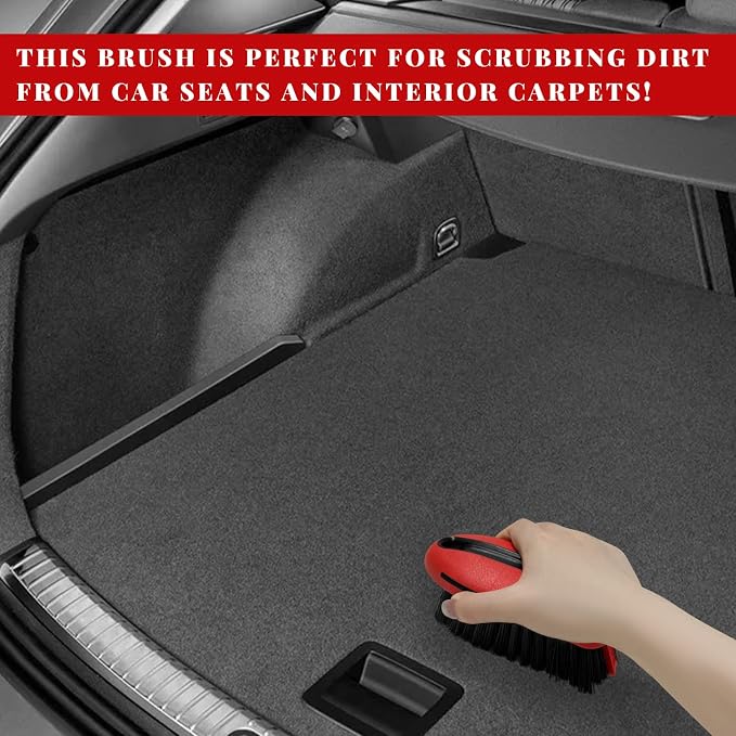 Carpet and Upholstery Cleaning Brush, Stiff Bristle Detailing Scrubber - Image 5