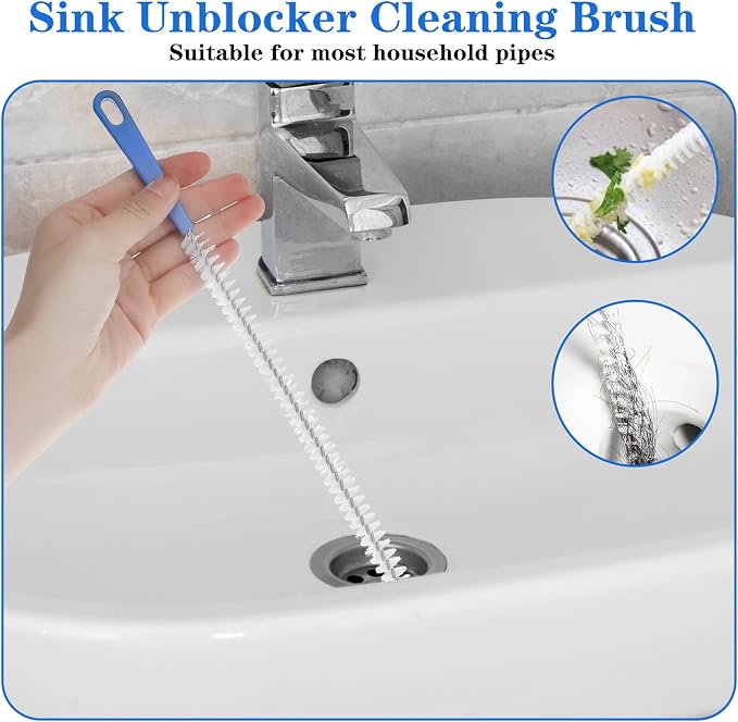 2pcs Sink Drain Cleaner Brush, 23.62 Inches Snake Cleaning Flexible Drain Brush - Image 4