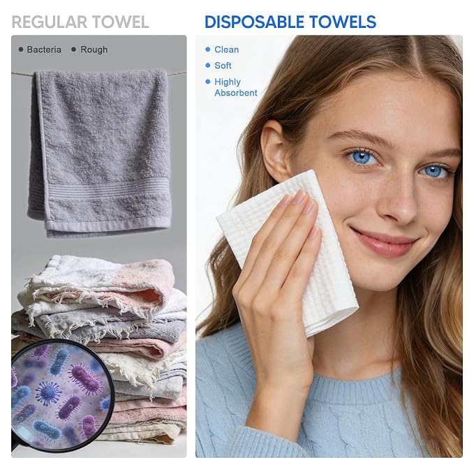Disposable Face Towels, Lint-Free Makeup Remover Cloth in Paper Box - Image 5
