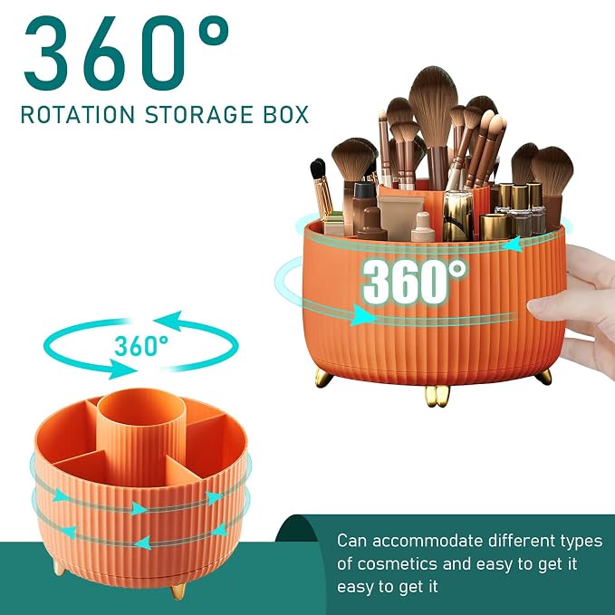 Diesisa 360 Rotating Makeup Brush Organizer - Image 2