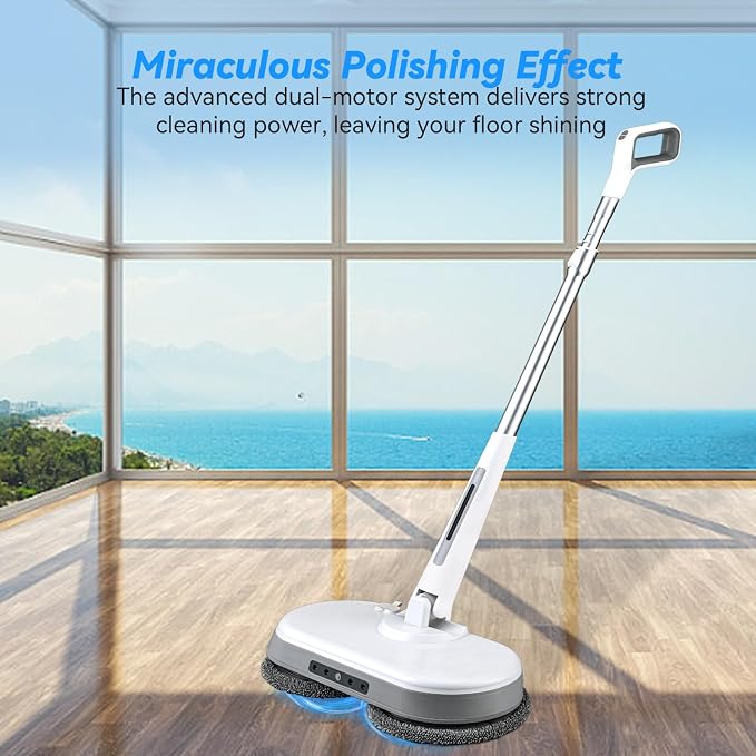 Cordless Electric Mop, Dual Motor Powerful Spin Mop 2600 mAh, Floor Polisher - Image 3