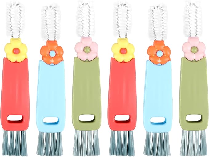 6 Pack 3 in 1 Cup Lid Cleaning Brush, 180° Rotatable Bottle Brush Gap Cleaner by Unknown