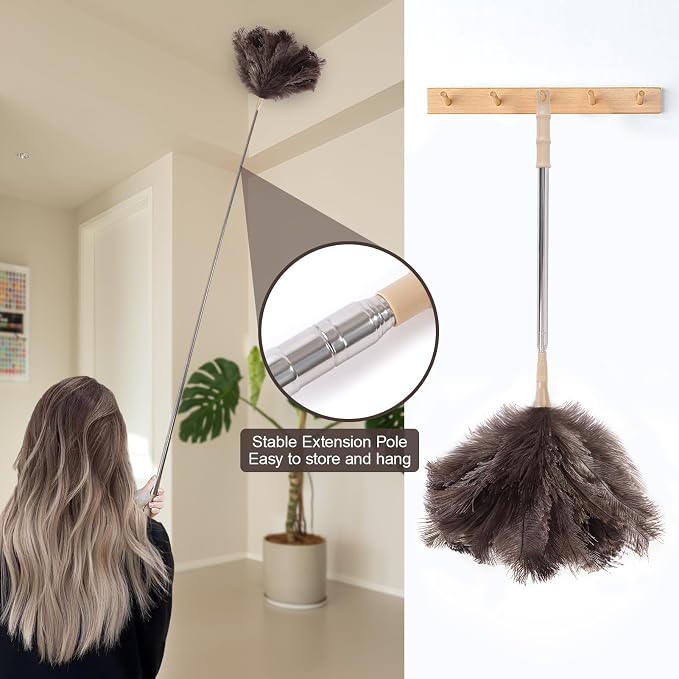 Extendable 94.5 Inch Ostrich Feather Duster - Image 3