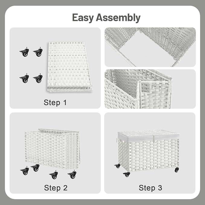 Rolling Storage Basket with Lid, 47.6 Gallon Storage Bin with Wheels, Woven - Image 6
