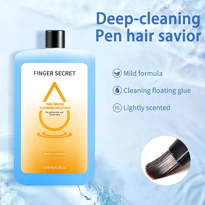 Nail Brush Cleaner Kit - 120ml Professional Nail Art Brush Cleaning Solution. - Image 6