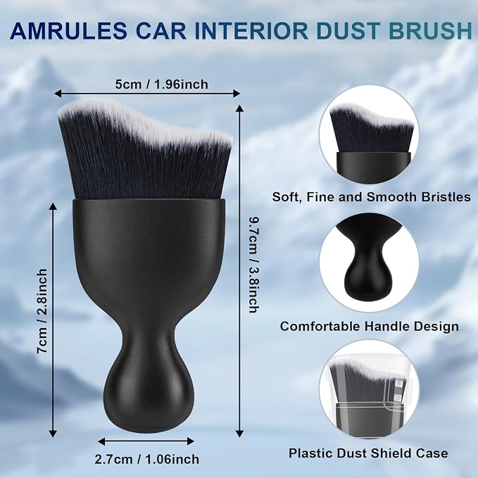 2 PCS Car Interior Detailing Brush, Auto Car Dusting Brushes, Soft Bristles - Image 2