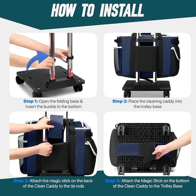 Large Rolling Cleaning Caddy Bag - Image 3