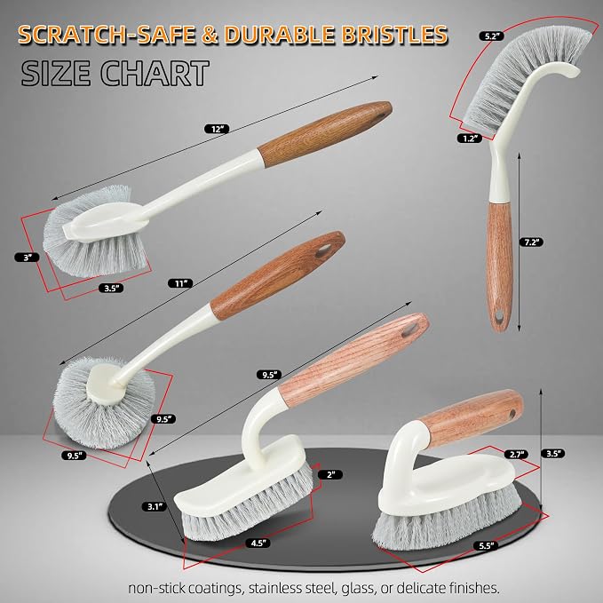 5-Pack Heavy Duty Scrub Brushes Set - Image 2