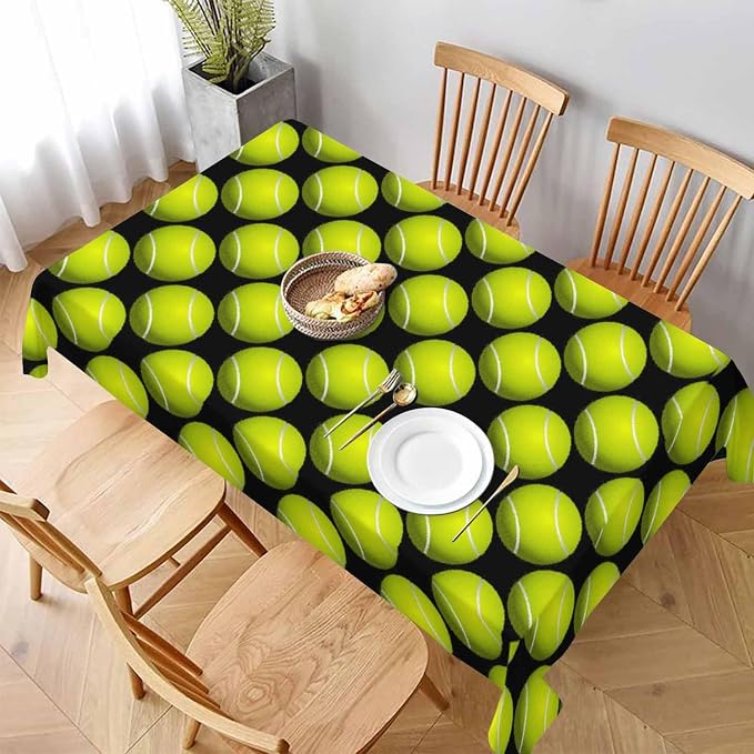 Tennis Table Cloth 52x70 Sport Leisure Recreation Yellow Green Rectangular - Image 3
