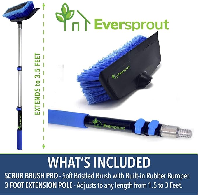 EVERSPROUT 1.5-to-3 Foot Scrub Brush | Built-in Rubber Bumper | Lightweight - Image 2
