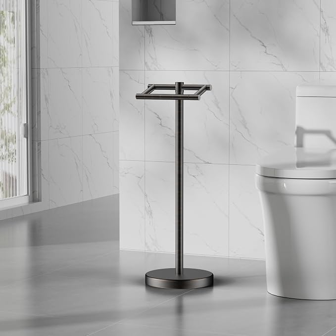 FORIOUS Toilet Paper Holder Wall Mount, Stainless Steel Rustproof Double Post - Image 8