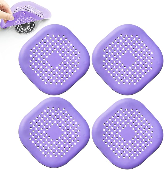 4 Pcs Shower Drain Hair Catcher Bathtub Stopper Home Drain Protectors Drain by Philbinden