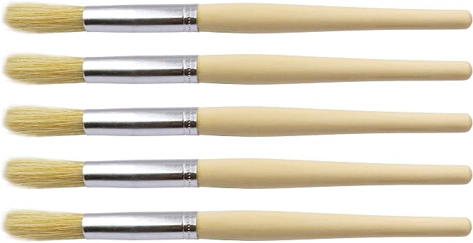 LBY 5pcs Natural Pig Bristle Espresso Maker Cleaning Brush, 195mm Household by LBY