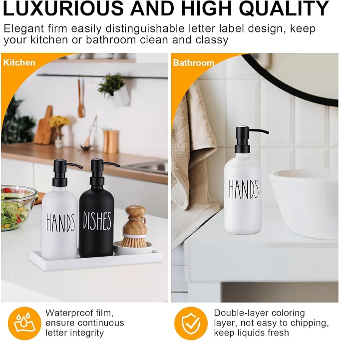 Glass Soap Dispenser for Kitchen, Farmhouse Dish Soap Dispenser&Hand Soap - Image 4