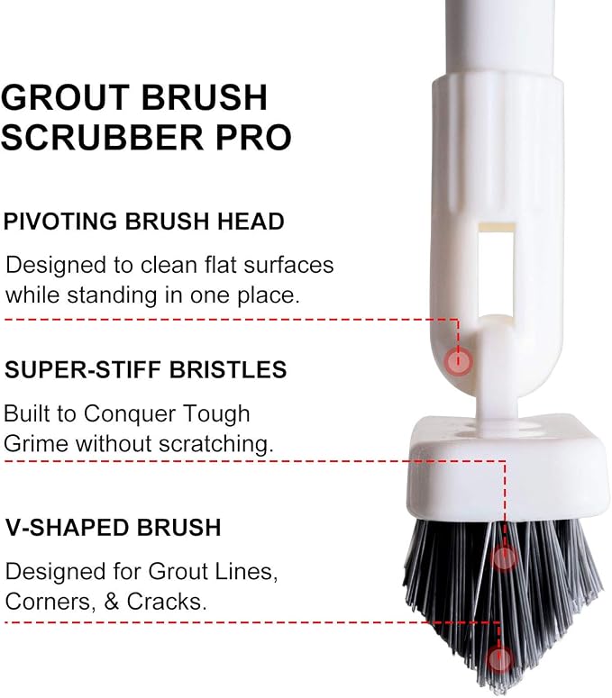 Adjustable Long Handle Brush Hard Bristles Deck Brush - Image 4