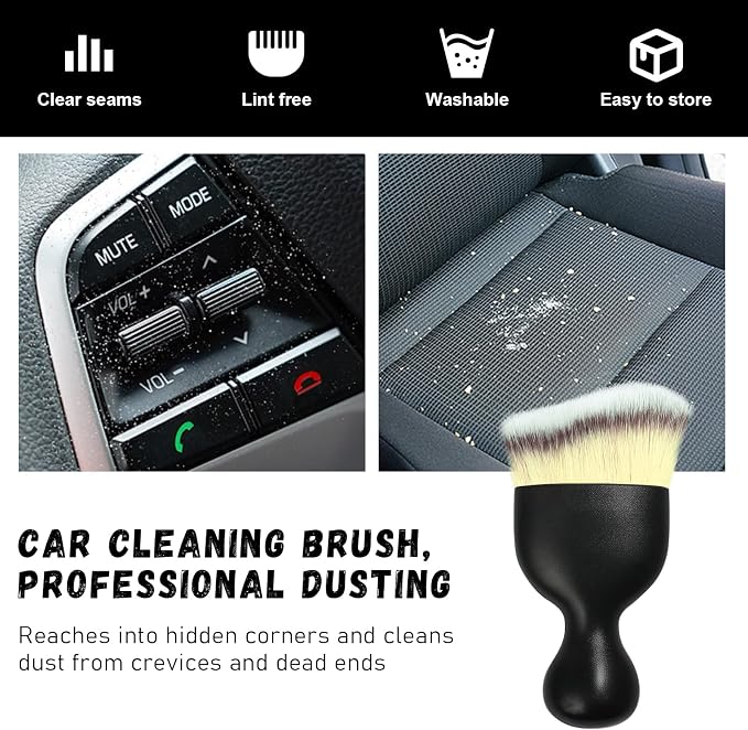 Ziciner 2 PCS Car Detailing Brush, Curved Soft Bristles Auto Removal Dust - Image 6
