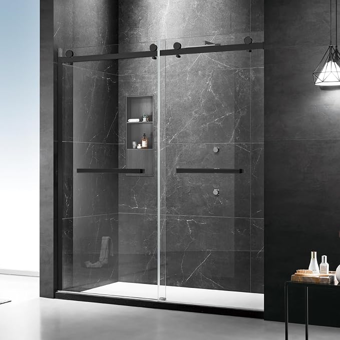 Milano Shower Door, 18 inch Pull Handle, Stainless Steel Hardware, Matte Black by MoSweetShowerDoor