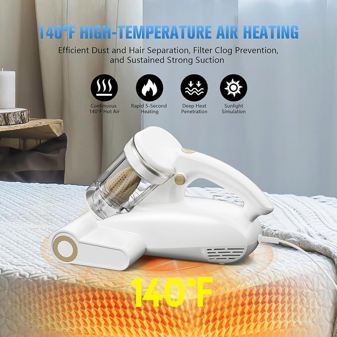 Bed Vacuum Cleaner Mattress Vacuum Cleaner, 16Kpa Powerful Handheld Vacuums - Image 4