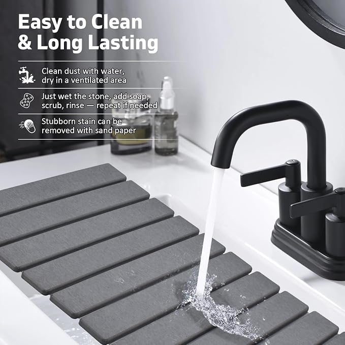 Large Stone Dish Drying Mats for Kitchen Counter, Drying Collapsible Dish - Image 6