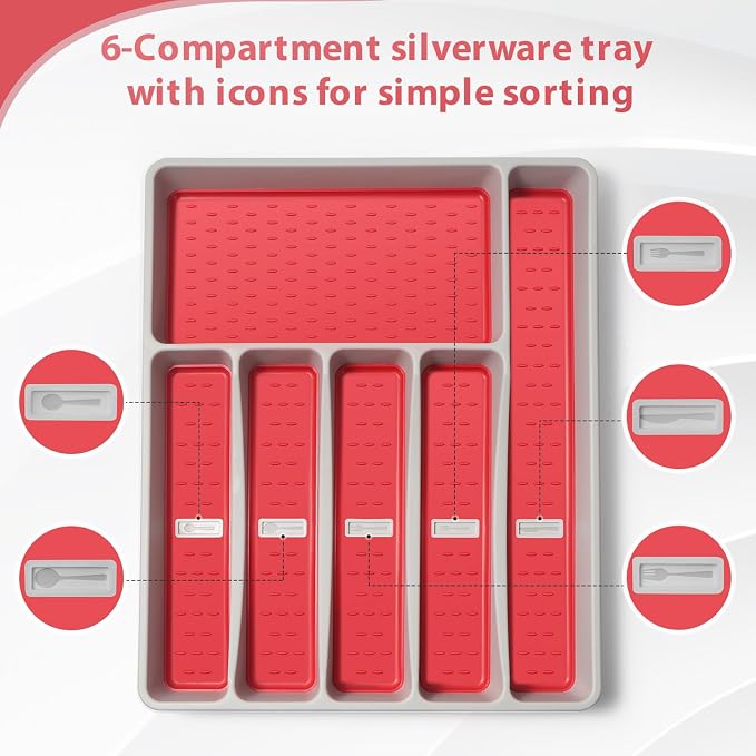 Silverware Organizer with Cutlery Icons，Silverware Tray - Image 2