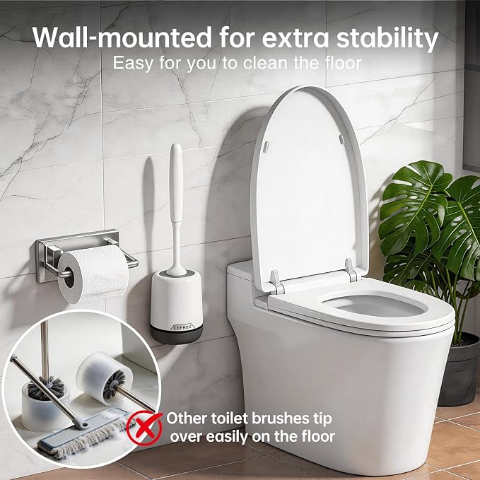 Lefree Silicone Toilet Brush and Holder Set - Image 3