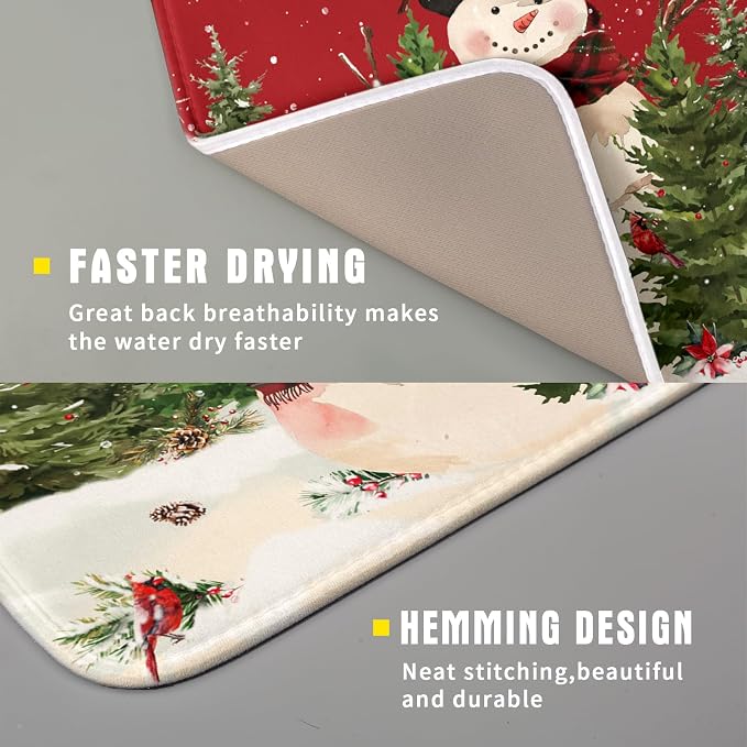 Christmas Snowman Dish Drying Mat - Image 3