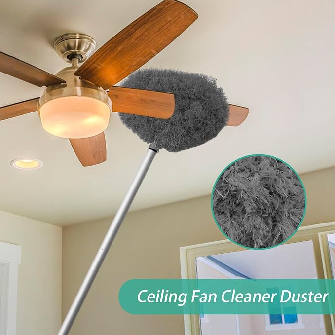Ceiling Fan Cleaner Duster, Reusable Microfiber Ceiling Fan Blade Cleaner Duster - Image 3