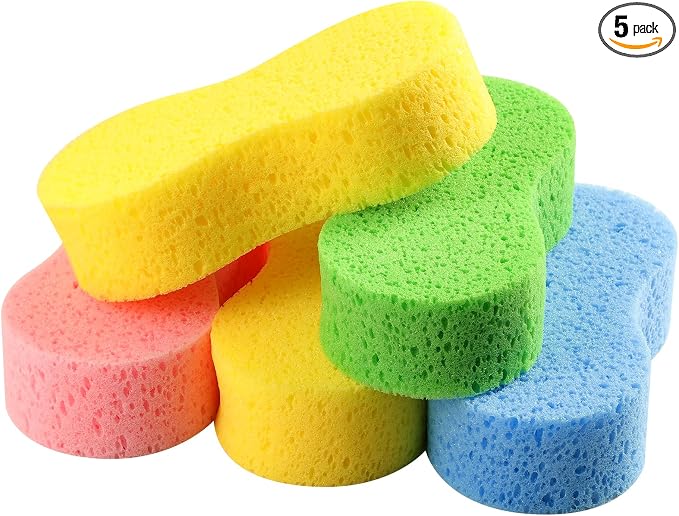Temede 5-Pack Car Wash Sponges, 9.1" x 4.3" x 2.4" Large Sponges, Extra Thick by Temede