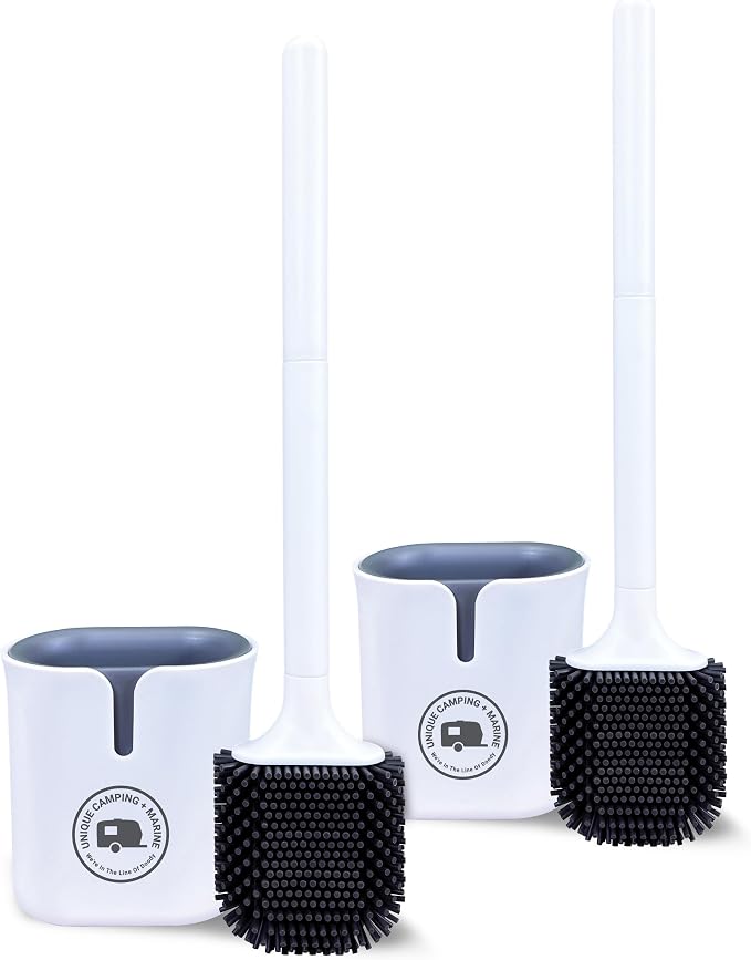 Unique RV Toilet Bowl Brush, Silicone Bristles, Won't Damage Toilets or Seals by Unique