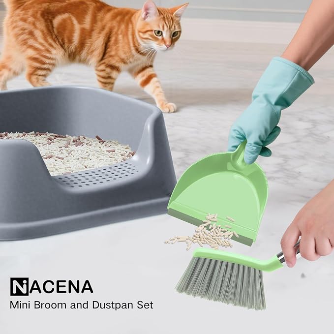 NACENA Mini Broom and Dustpan Set, Small Dust Pan and Brush Set - Image 7