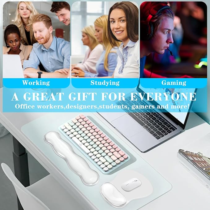 Gel Keyboard & Mouse Wrist Rest Set, Ergonomic Keyboard and Mouse Pad - Image 7