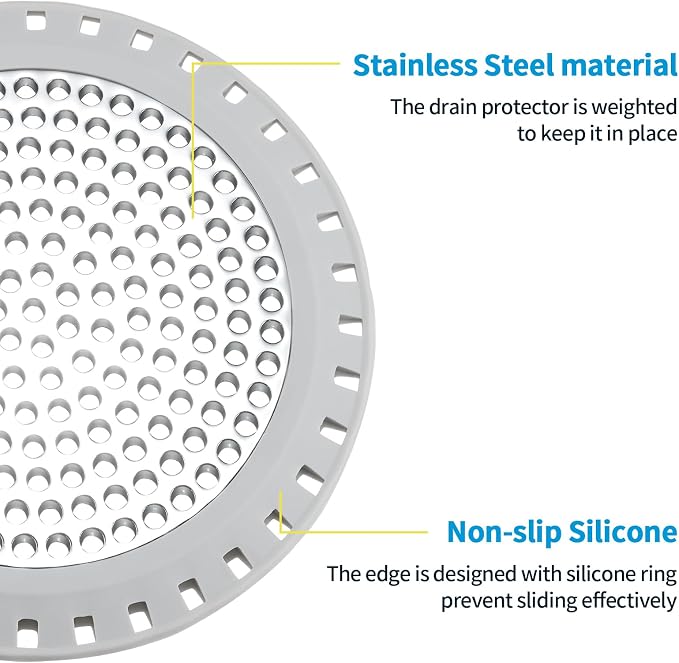 Shower Drain Hair Catcher, Aluvor Shower Drain Cover Round Bathtub Drain - Image 5