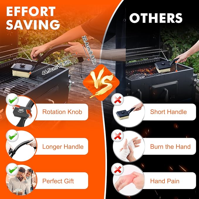 Grill Brush for Outdoor Grill Bristle Free, Reinforced Grill Cleaner Scraper - Image 4