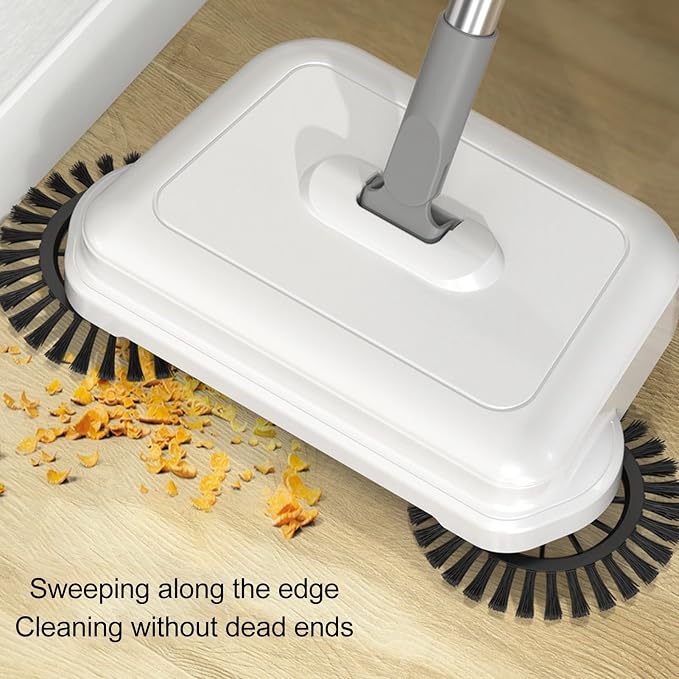 Zerodis Hand Push Sweeper, 2 in 1 Wet Dry Use 360 Degree Rotating Quiet Manual - Image 6