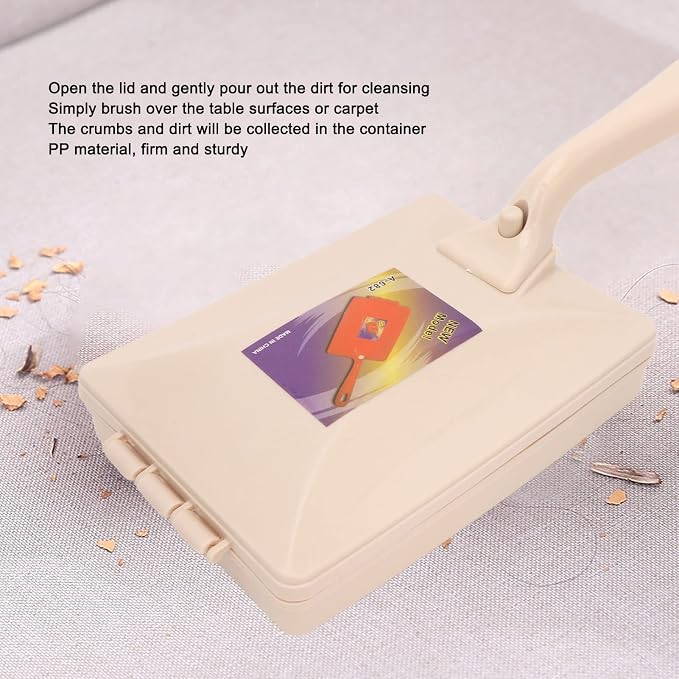 Carpet Debris Sweeper Brush, Double Roller Handheld Manual Sweeper Pet Hair - Image 3