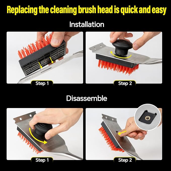 Nylon Grill Brush, Dual Grip Design, - Image 5