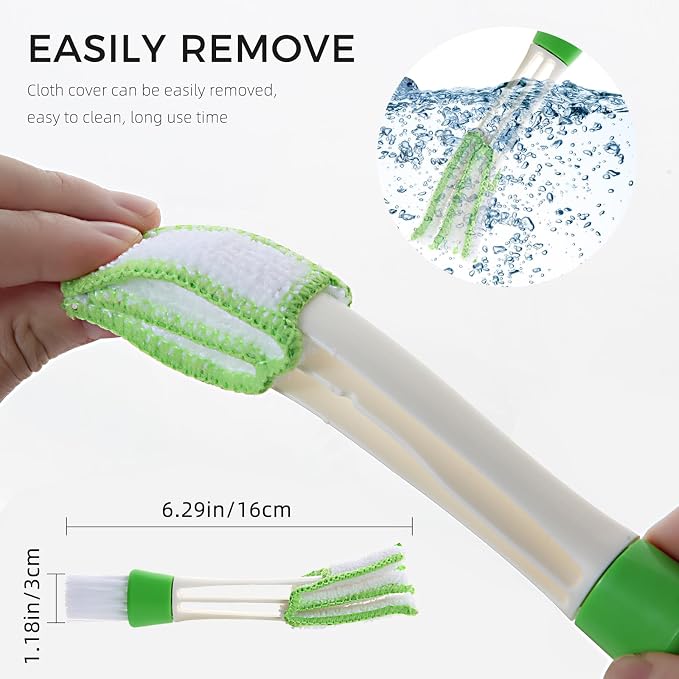 4Pcs Window Venetian Blind Cleaner Duster Tool, Washable 7 Fingers Dusting - Image 4