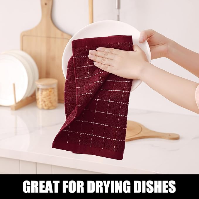 Homaxy 100% Cotton Terry Kitchen Dish Cloths, Ultra Soft and Absorbent Dish - Image 4