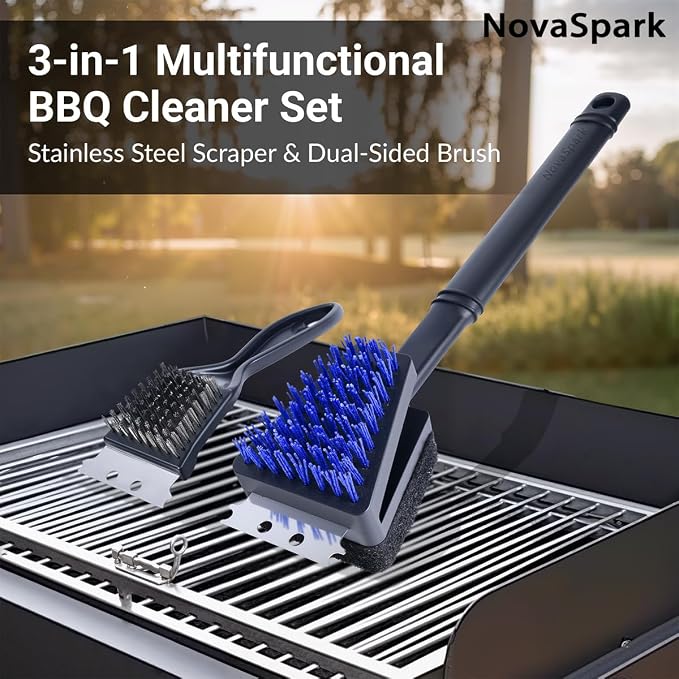 Nylon Grill Brush No Wire Bristle Barbecue Brush Grill Cleaning Kit, Safe Grill - Image 2