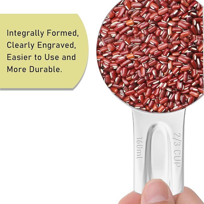 1PCS 2/3Cup Single Measuring Cup, Stainless Steel Measure Scoop, Metric and US - Image 3