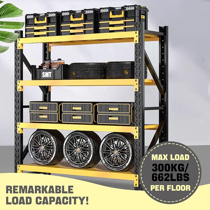 5000lbs Load Capacity, Heavy Duty 4-Tier Steel Shelving Unit, Adjustable - Image 4