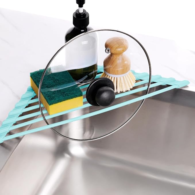 Tomorotec Compact Silicone-Coated Triangle Dish Drying Rack - Image 4