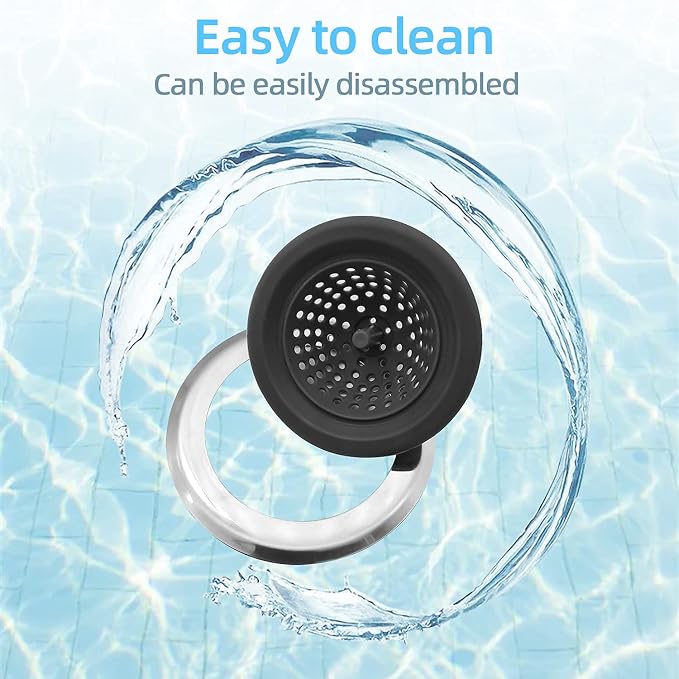 Mi hogar Sink Drain Strainer 2 Pack, 4.5” Wide Rim Silicone Kitchen Sink - Image 4